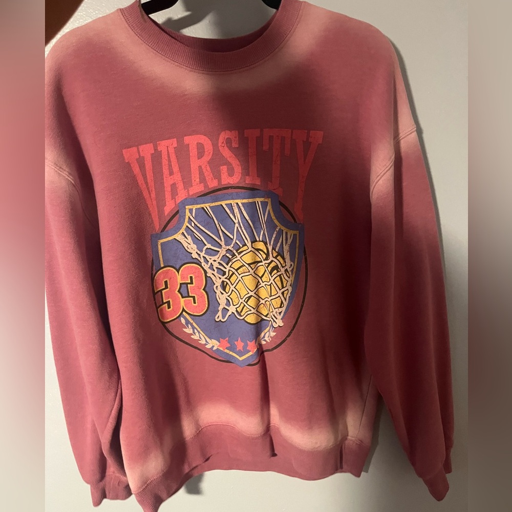Varsity Women's Faded Pink Graphic Sweater